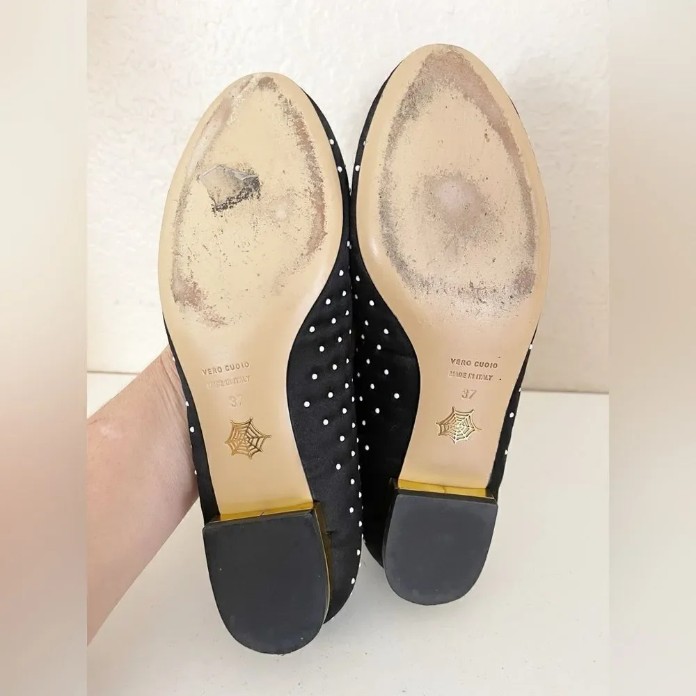 CHARLOTTE OLYMPIA BALLET FLATS black and white polka dots 37